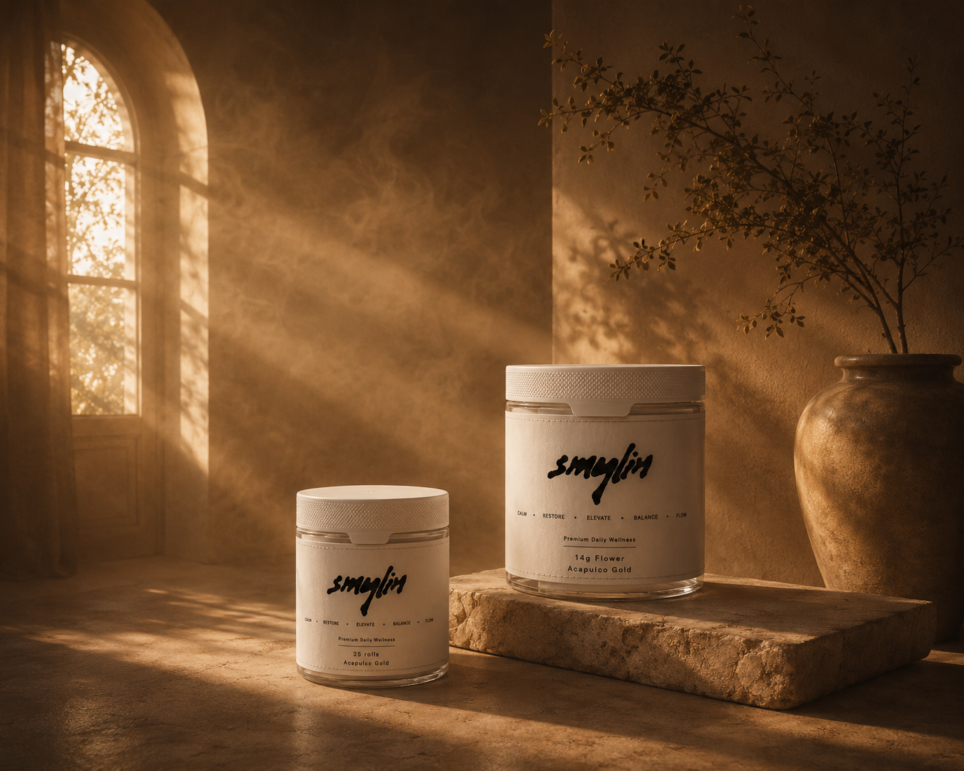 Premium flower in a porcelain dish, soft natural light